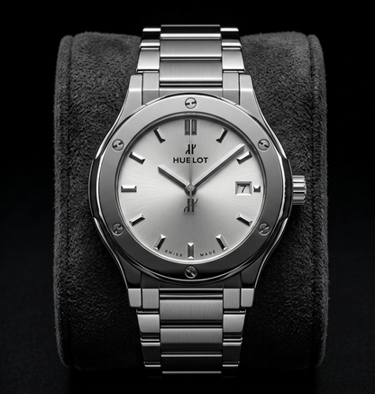 Sculpted Stainless Steel Luxury Watch