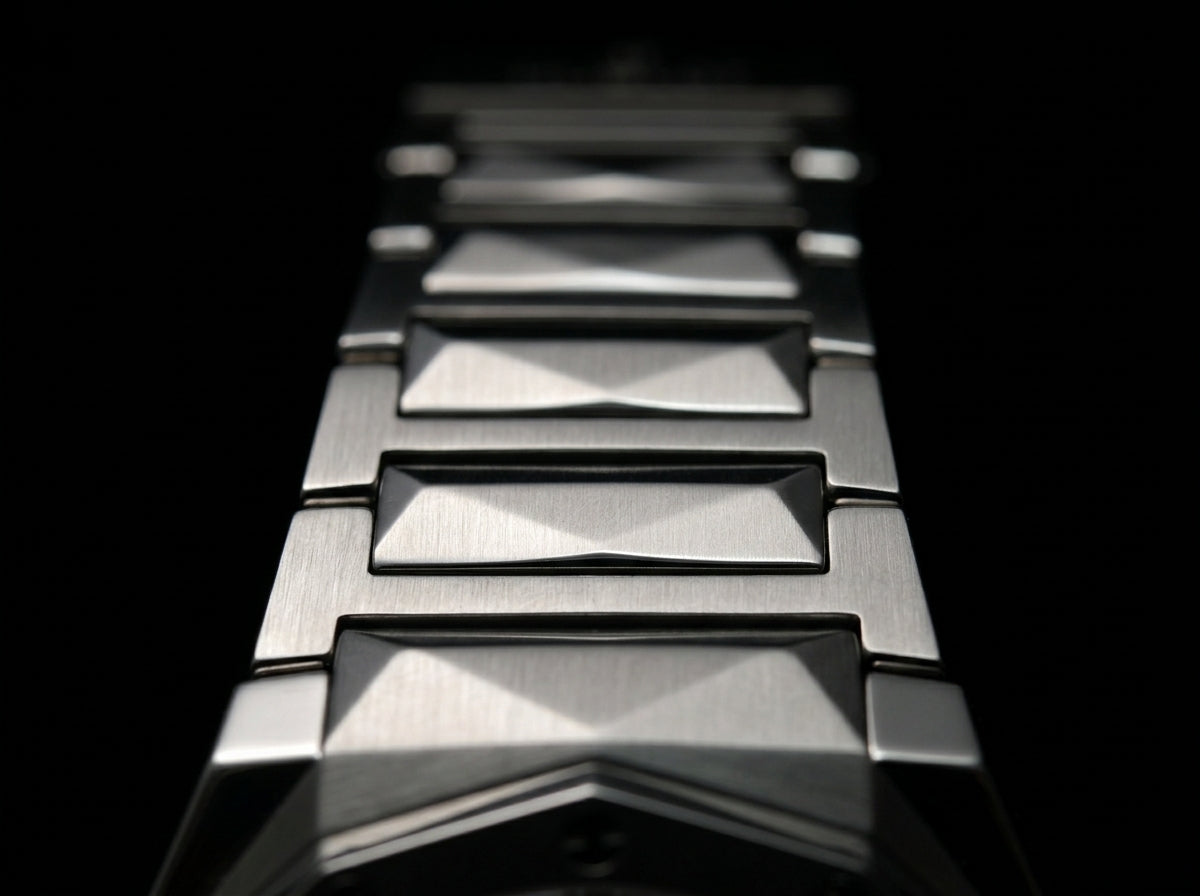 Sculpted Stainless Steel Luxury Watch